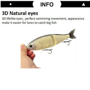 Leurre <span class=keywords><strong>de</strong></span> pêche coulant lent en plastique rigide 18cm/90.5g, couleurs réalistes, type glide bait/swimbait - Product Image 5