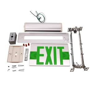 Feltor Manufacturing: JREEL1GC Señal de Salida de Emergencia Empotrada de Aleación de Aluminio de 6/8 Pulgadas, de Una o Doble Cara, con Acrílico - Product Image 2