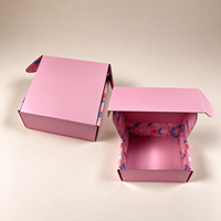 Boîte d'expédition rose personnalisée avec impression de logo sur mesure, boîte d'emballage pliable à ouverture frontale pour cadeaux e-commerce