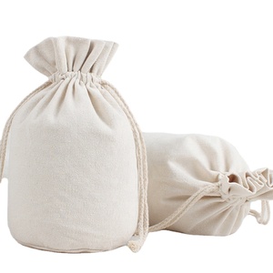 Promotional Small Wedding <b>Canvas</b> Cotton Gift Jewelry <b>Bag</b> Custom Logo Printed Cotton Linen <b>Drawstring</b> Pouch - Product Image 3