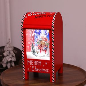 Snowing Santa Clause Musical <strong>Christmas</strong> Mailbox Post Box With Music for Festival - Product Image 5