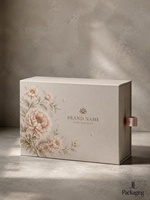 Boîte en papier d'emballage haut de gamme avec décoration florale, fabricant de boîtes rigides, fournisseur d'emballages cadeaux de haute qualité en gros