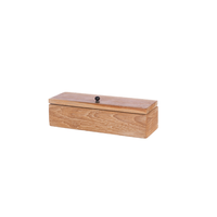 Elegante Caja de Té Luci Marrón Natural, Duradera, Moderna, Cuadrada, Estilo Japonés, Madera de Teca, Latón, Almacenamiento Sostenible, Técnica de Lacado
