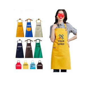Tablier de cuisine réglable personnalisé avec logo pour hommes et femmes, avec 2 poches, tabliers imperméables pour la peinture, la poterie, la céramique - Product Image 1