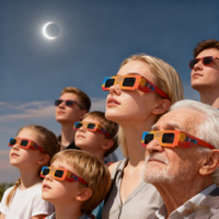 Lunettes d'Éclipse Solaire en Papier Validées par la NASA, Certifiées ISO CCQS, Approuvées pour l'Observation Directe du Soleil, Lunettes de Sécurité Tactiques