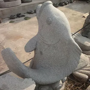 Factory wholesale japanese garden decoration fish statue ornament stone water fountain for sale