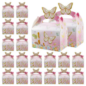 Boîte Cadeau Papillon Rose Thème Floral pour Thé de Printemps, Porte-Bougie Pliable en Papier Recyclable avec Poignée pour Offrir - Product Image 5