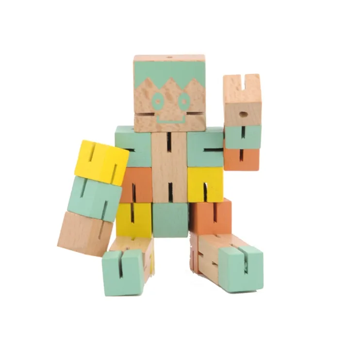 ילדי מונטסורי מגניב עץ טרנספורמטיבי Deformable צעצוע Creative חג המולד מתנת עץ לשינוי רובוט