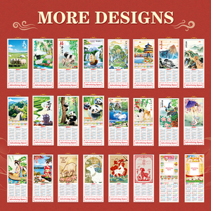 Calendario <span class=keywords><strong>Chino</strong></span> Personalizado al por Mayor 2026-2027, Calendario <span class=keywords><strong>Chino</strong></span> Colgante de Pared con Varillas de Bambú para Decoración del Hogar y la Oficina - Product Image 6