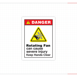 Étiquette de signalisation de danger pour ventilateurs rotatifs : Risque de coupure - Autocollant de sécurité pour ventilateurs d'extraction industriels - Vente en gros pour distributeurs - Product Image 3