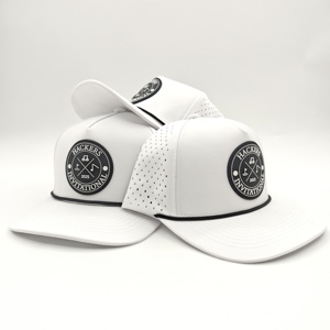 Premiere 5 Panel Solid Waterproof Golf <b>Cap</b> Custom Embroidery Logo Low MOQ OEM Laser Perforated Breathable <b>Quick</b> <b>Dry</b> Sport Supply - Product Image 4