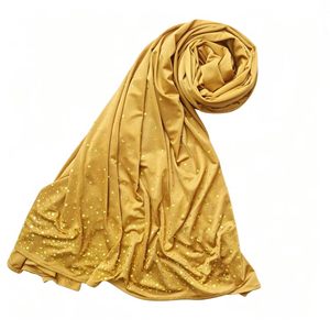 Pañuelo Hijab con Pedrería, Chal de Poliéster Sedoso y Ligero para Uso Diario - Product Image 4