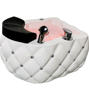 Sillón de Pedicura Profesional, Spa para Pies Portátil, Spa Redondo de Acrílico para Salón de Uñas con Lámpara LED de 7 Colores y Masaje - Product Image 3