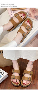 รองเท้าแตะส้นไม้แบบเปิดนิ้วเท้า หนังกลับคุณภาพสูง ราคาประหยัด สำหรับผู้หญิง ใส่ลำลอง เล่นกีฬา หรือทำกิจกรรมกลางแจ้งในฤดูร้อน - Product Image 5