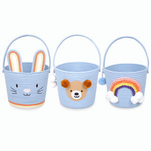Precio de fábrica Día DE LOS NIÑOS Fiesta de cumpleaños Festival de Navidad Decoración Adornos con animales lindos Cesta de almacenamiento de cuerda de algodón - Product Image 1