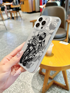 Coque <span class=keywords><strong>Moto</strong></span> GP Racing Rider, Étui Transparent Antichoc en TPU pour iPhone 17/16/15/14 Pro Max, Accessoires Mobiles pour Voiture - Product Image 1