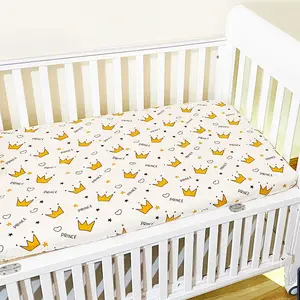 OEM婴儿贴身床单纯棉面料亲肤婴儿摇篮床单透气无甲醛婴儿床上用品套装
