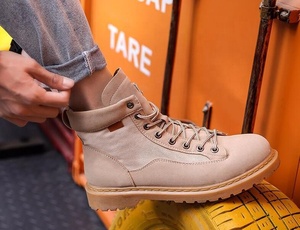 2020 nouvelles chaussures Hommes avec <span class=keywords><strong>tige</strong></span> en cuir et <span class=keywords><strong>à</strong></span> lacets d'escalade en plein air bottes en cuir véritable lacets - Product Image 5
