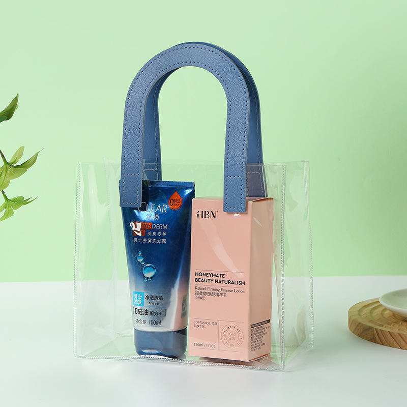 Blue U-Shaped Horizontal Tote Bag 18-20-10