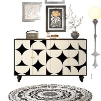 Cabinets de salon peints à la main avec des conceptions artistiques personnalisables et une finition durable
