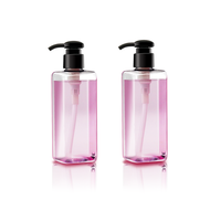Bouteille pompe cylindrique rose en PET de 260 ml, distributeur de shampoing et de lotion, emballage cosmétique, impression de logo personnalisée, certifiée ISO9001