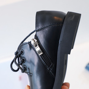 Chaussures en cuir pour enfants nouvelle plate-forme épaisse rétro chaussures décontractées printemps automne Derby chaussures bas garçon fille chaussures plates décontractées - Product Image 4