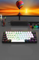 Teclado Mecánico para Juegos con Cable, Color Negro, Interruptores Rojos, RGB, 61 Teclas, USB, para Chicas, Material ABS, Garantía de 12 Meses