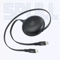 Cable de Carga Retráctil USB Tipo-C para Android, Carga Rápida, 0.8m, Enchufe Americano, Carrete de Cable con Extracción Unilateral, Electrónica de Consumo