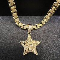 Collier pendentif personnalisé en acier inoxydable pour homme, motif sac d'argent et signe du dollar porte-bonheur, bijou tendance doré