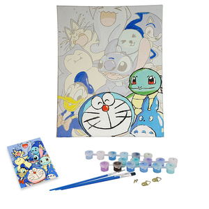 Peinture numérique <span class=keywords><strong>à</strong></span> la craie sur toile acrylique style dessin animé, peinture par numéros DIY, idéale pour débutants, décoration intérieure, forme carrée - Product Image 1