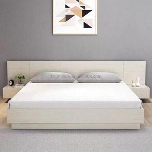 Affordable Commercial Hotel Furniture Set Solid Wood Queen Size Lift-up <b>Storage</b> Bed Frame With Integrated Headboard & Nightstand - Product Image 1