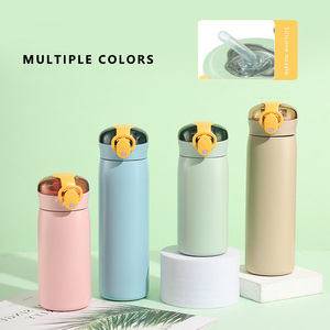 Bouteille d'eau isotherme en acier inoxydable pour enfants, 320/460 ml, avec couvercle et paille, personnalisable avec logo, idéale pour la rentrée scolaire - Product Image 1