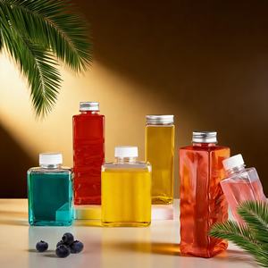 Botella de jugo de plástico cuadrado francés de 600ML, 20OZ, bebida, jugo de fruta, tapa fácil de abrir, tapa a prueba de manipulaciones para bebidas energéticas, novedad - Product Image 5