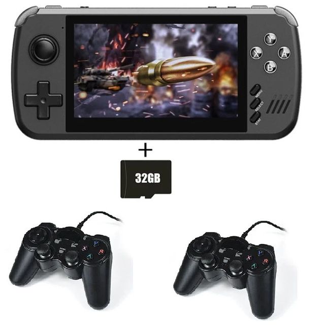 Powkiddy X45 Handheld Game Console 4.3 Inch IPS Screen Classic Retro Wi-Fi 32GB/64GB Built-in 3500+ Games Linux OS 2500mAh