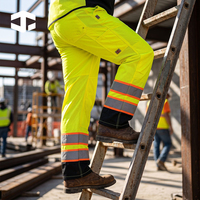 Pantalon de travail en maille haute visibilité JIADE avec fermeture éclair bidirectionnelle sur la jambe, pantalon cargo de sécurité réfléchissant pour la construction routière, vêtements de travail extérieurs personnalisés