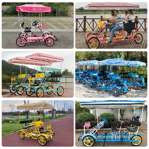 <strong>Park</strong> Seaside <strong>Cycling</strong> Fashion Family 4 Wheel Pedal Bike Adult Pedal Car Couple Fun Surrey Bike Tandem Bicycle for Sale - Product Image 3