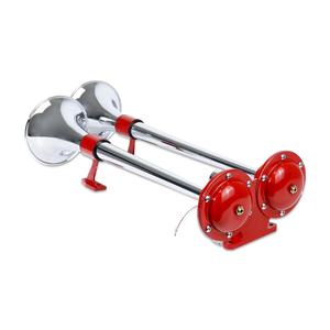 Wenle, klaxon à air universel électronique double <span class=keywords><strong>trompette</strong></span> de haute qualité, 65 cm, 12/24 V, double <span class=keywords><strong>trompette</strong></span> longue, pour camion, fourgon, train, bus - Product Image 4