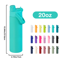 Bouteille d'eau sport portable 20oz (600ml) avec logo personnalisé, en acier inoxydable, isotherme sous vide, avec couvercle 2-en-1, idéale pour cadeau d'entreprise