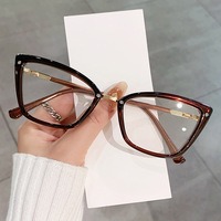 Lunettes de lecture photochromiques anti-lumière bleue tendance, design carré œil de chat, forme de visage diamant, monture en métal PC tendance