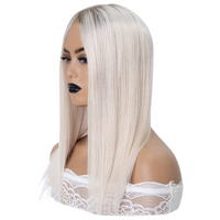 Venta al por mayor: Topper de cabello humano Remy europeo con base de seda 3x5 para mujer, postizo de cabello blanco con parte superior de seda