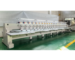 New Round <b>Head</b> Computerized Flat Embroidery Machine <b>Good</b> Effect For Thick Fabric - Product Image 1