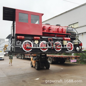 Locomotive à vapeur vintage personnalisée 1:1 en métal, décoration extérieure pour parcs à thème et restaurants - Product Image 4