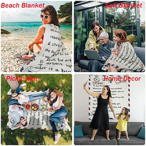 Sobre de letras personalizado, mensaje de <span class=keywords><strong>amor</strong></span>, manta gruesa transpirable de franela polar, manta esponjosa para <span class=keywords><strong>mi</strong></span> hija, hijo, esposa - Product Image 4