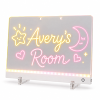 Tableau d'écriture réutilisable en gros, effaçable, OEM, à bas prix, tableau effaçable à sec avec éclairage LED en acrylique transparent