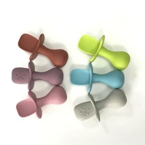 Cuillère d'apprentissage pour bébé nouveau-né, première étape de l'alimentation autonome, sans BPA, en silicone à mâcher, forme d'animal, lavable au lave-vaisselle - Product Image 3