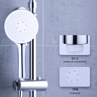 Ensemble de pommeau de douche pressurisé portable moderne et simple avec inverseur et design floral anti-chute pour salles de bain contemporaines