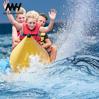 Bateau banane flottant gonflable en PVC et poisson volant remorquable pour les jeux d'eau et la navigation de plaisance jusqu'aux cavaliers Tube remorquable