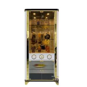 Armoire à <span class=keywords><strong>vin</strong></span> moderne italienne haut de gamme, vitrine de luxe simple avec porte en verre pour salon, style panneau mural en <span class=keywords><strong>bois</strong></span> - Product Image 1