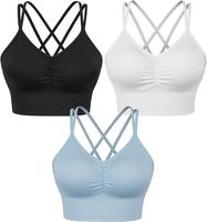 Sujetador Deportivo para Mujer, Talla Grande, Sin Costuras, Absorbente de Sudor, 100% Algodón Orgánico, Diseño a Cuadros, Logotipo Personalizado