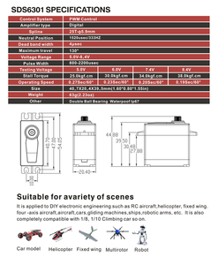Kích thước tiêu chuẩn mô-men xoắn cao kỹ thuật số chỉ đạo động cơ <span class=keywords><strong>servo</strong></span> 30kg 8.4V IP67 kim loại không thấm nước bánh RC <span class=keywords><strong>servo</strong></span> cho Robot Xe thuyền máy bay - Product Image 2